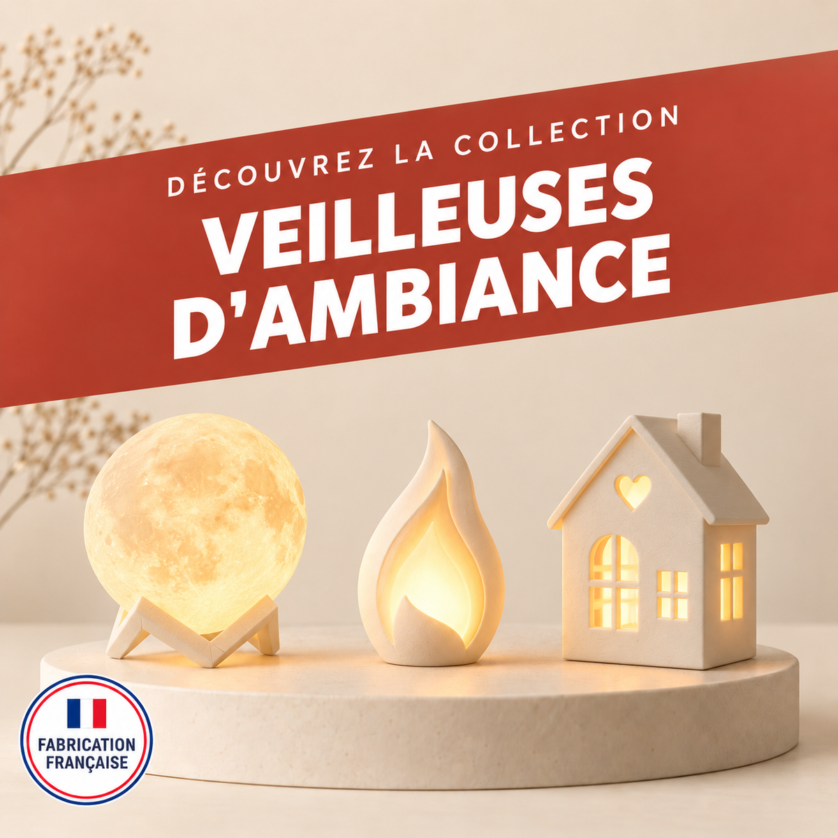 Veilleuses d’ambiance – créations 3D ERICREA