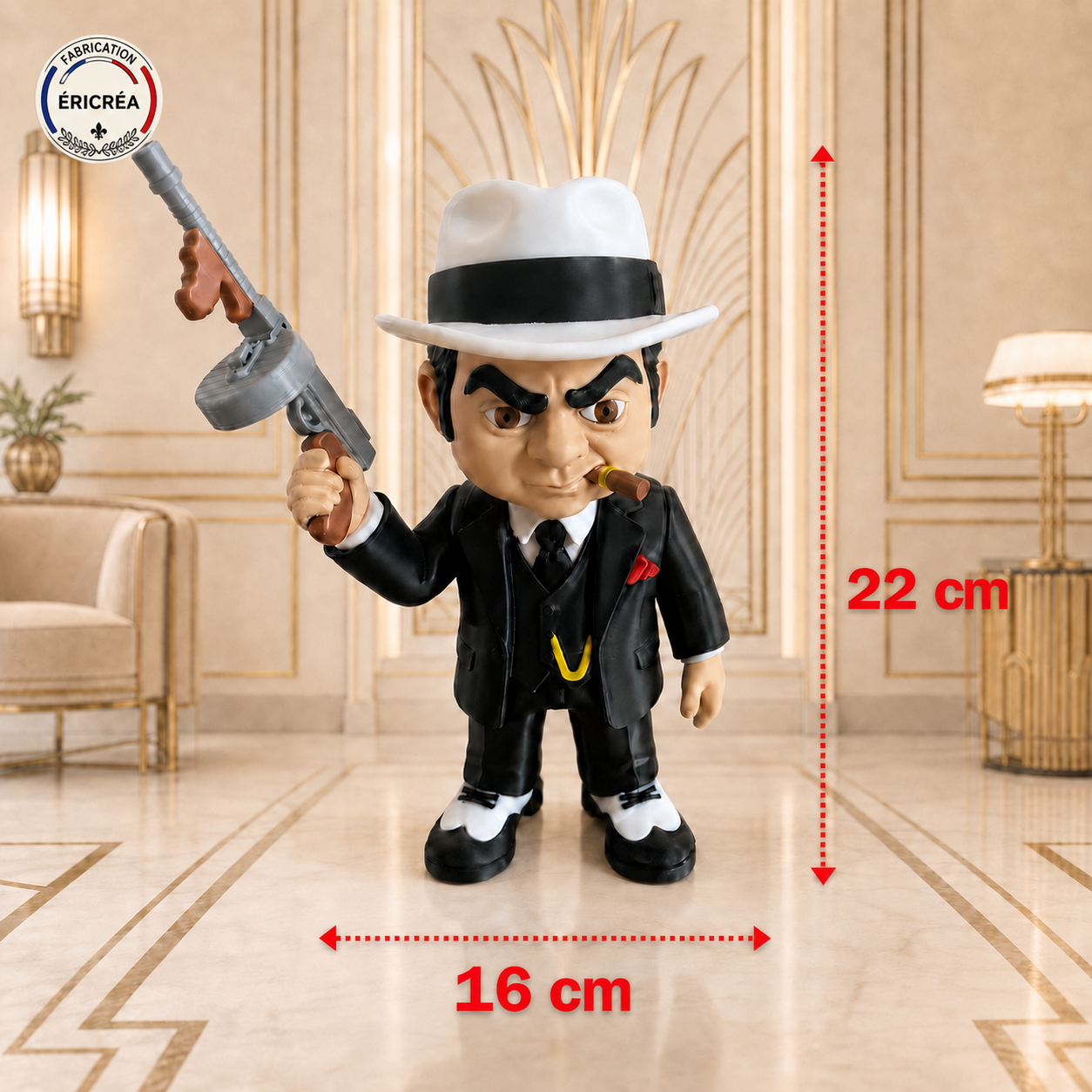 Figurine Al Capone – Décoration de gâteau – 22 cm