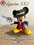 Figurine Mickey gangster XXL, 35 cm de haut et de large, fabrication française à Eyguières