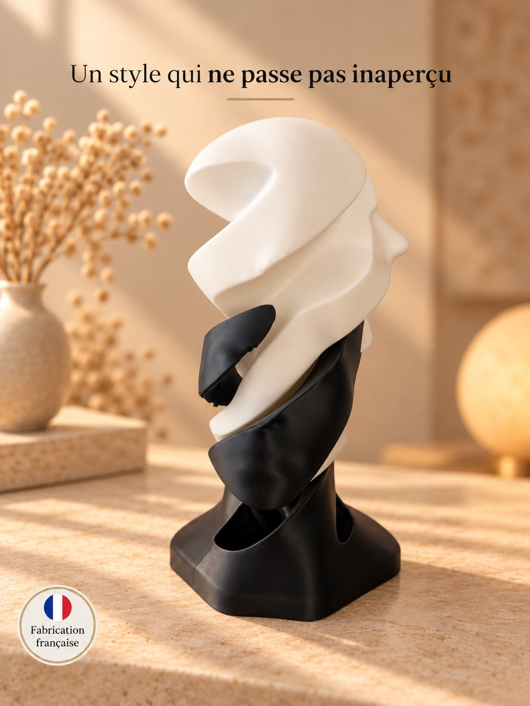Statue décorative moderne, ensemble de deux pièces emboîtables