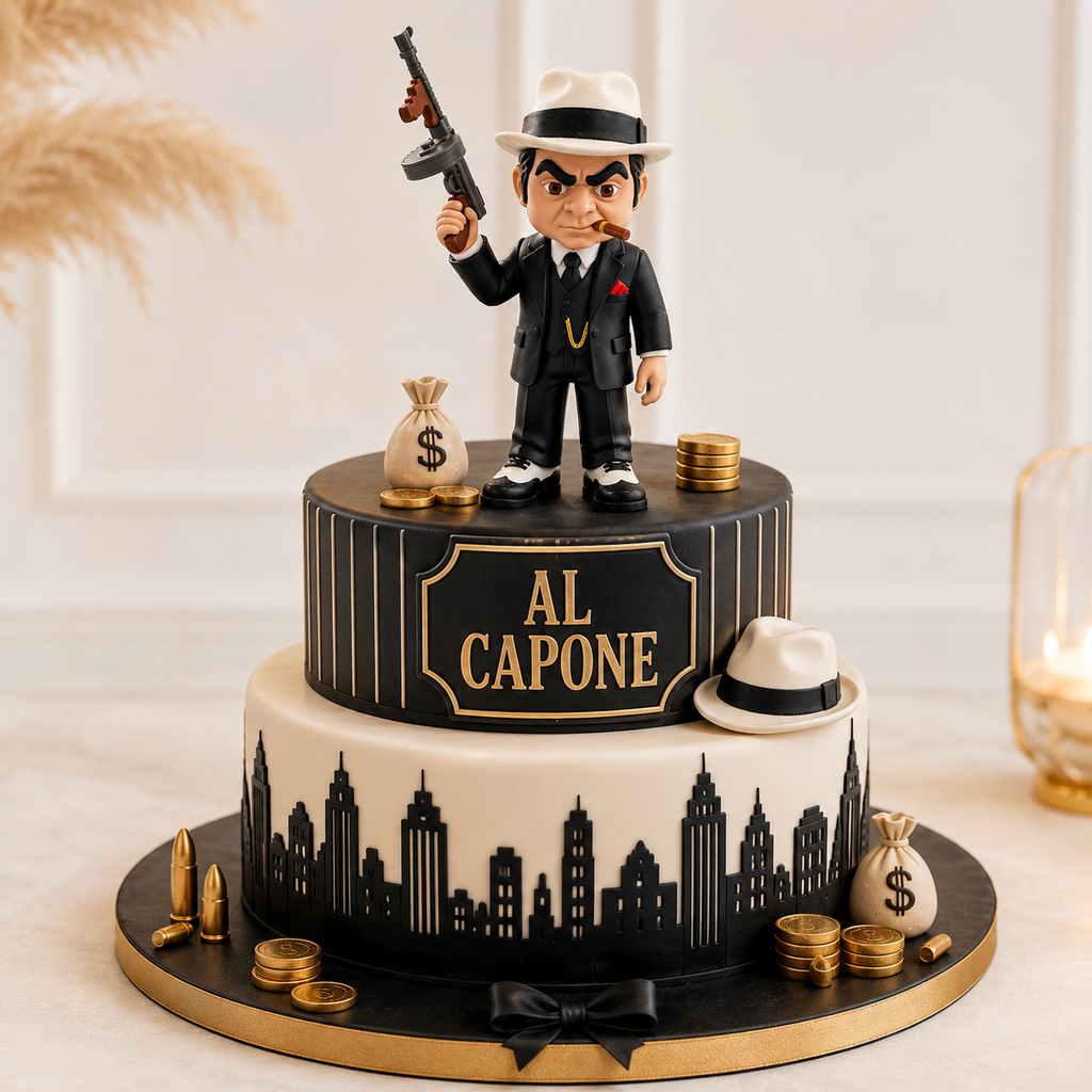 Figurine Al Capone – Décoration de gâteau – 22 cm