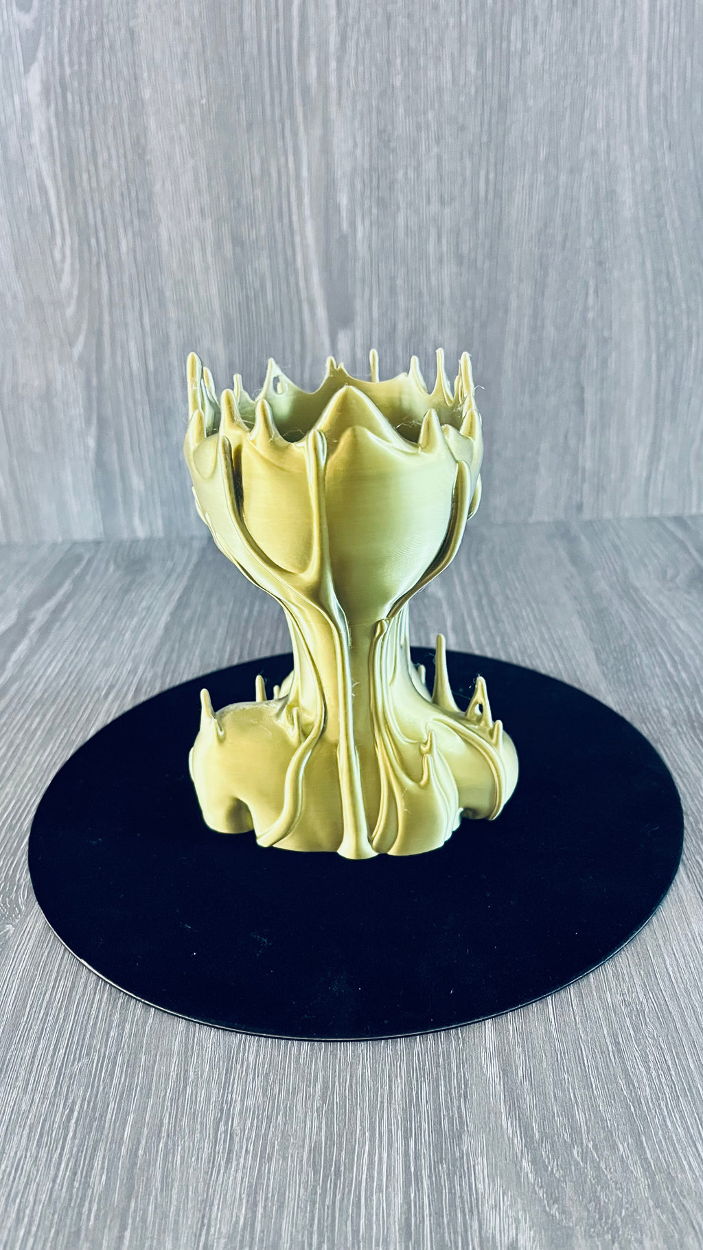Pot Décoratif Visage Fondu – Effet Argenté & Doré Nacré – Impression 3D