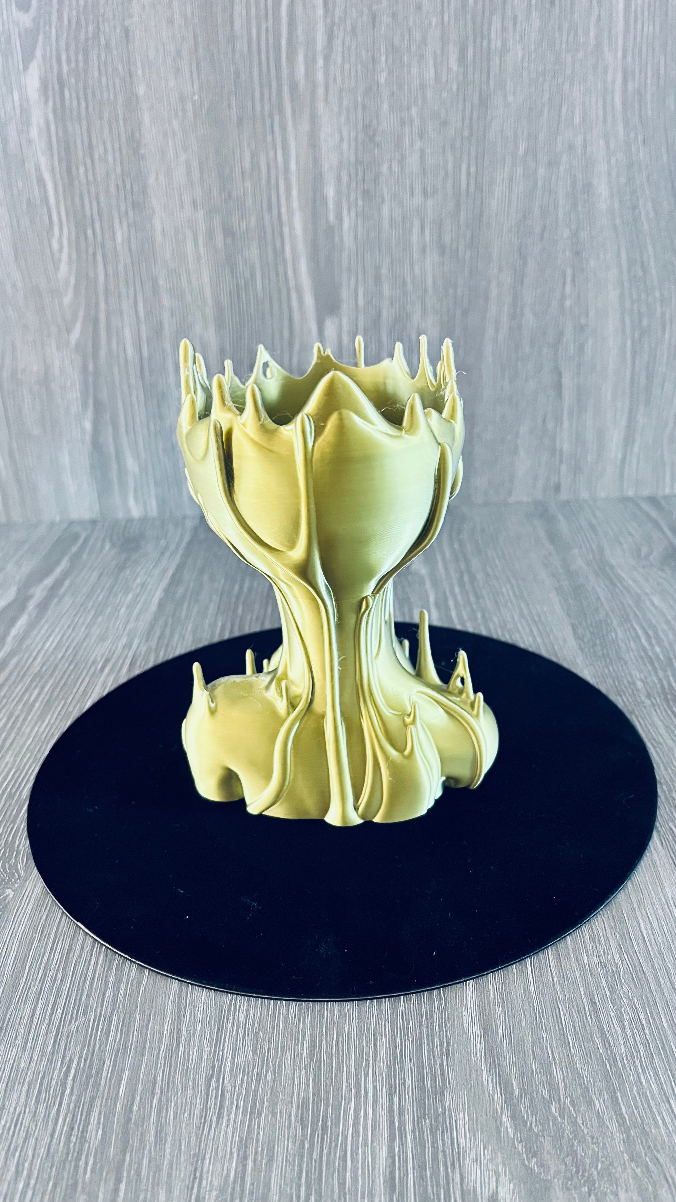 Pot Décoratif Visage Fondu – Effet Argenté & Doré Nacré – Impression 3D