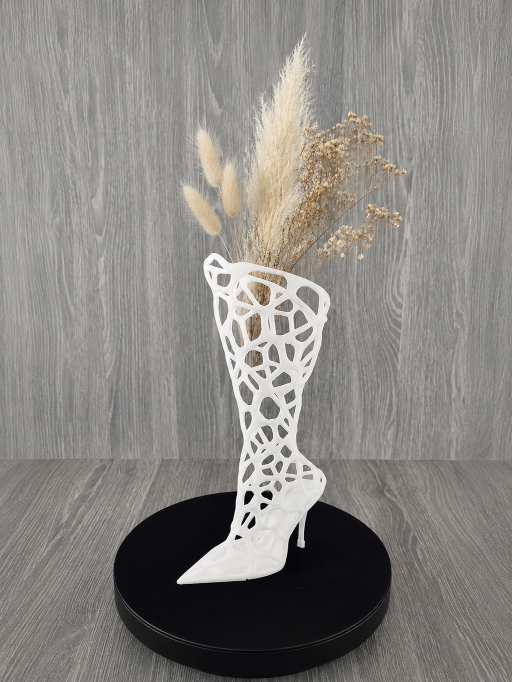Botte Stiletto Voronoï – Vase Décoratif Ajouré – Impression 3D
