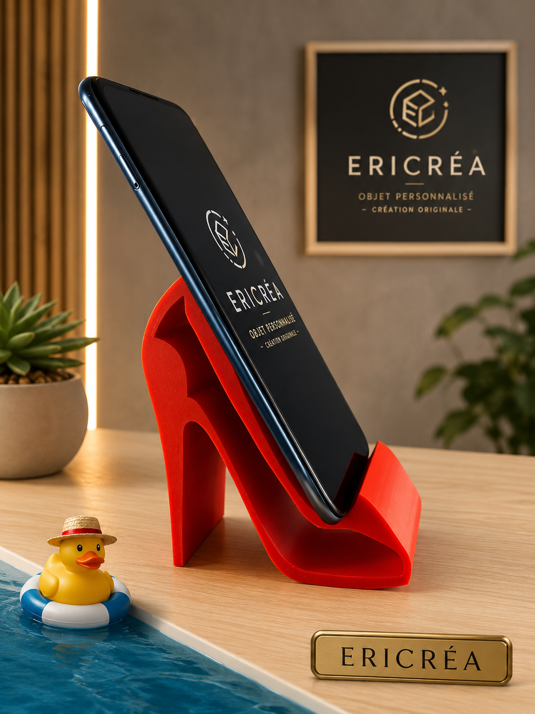 Support Smartphone Éclipse Rouge – Impression 3D