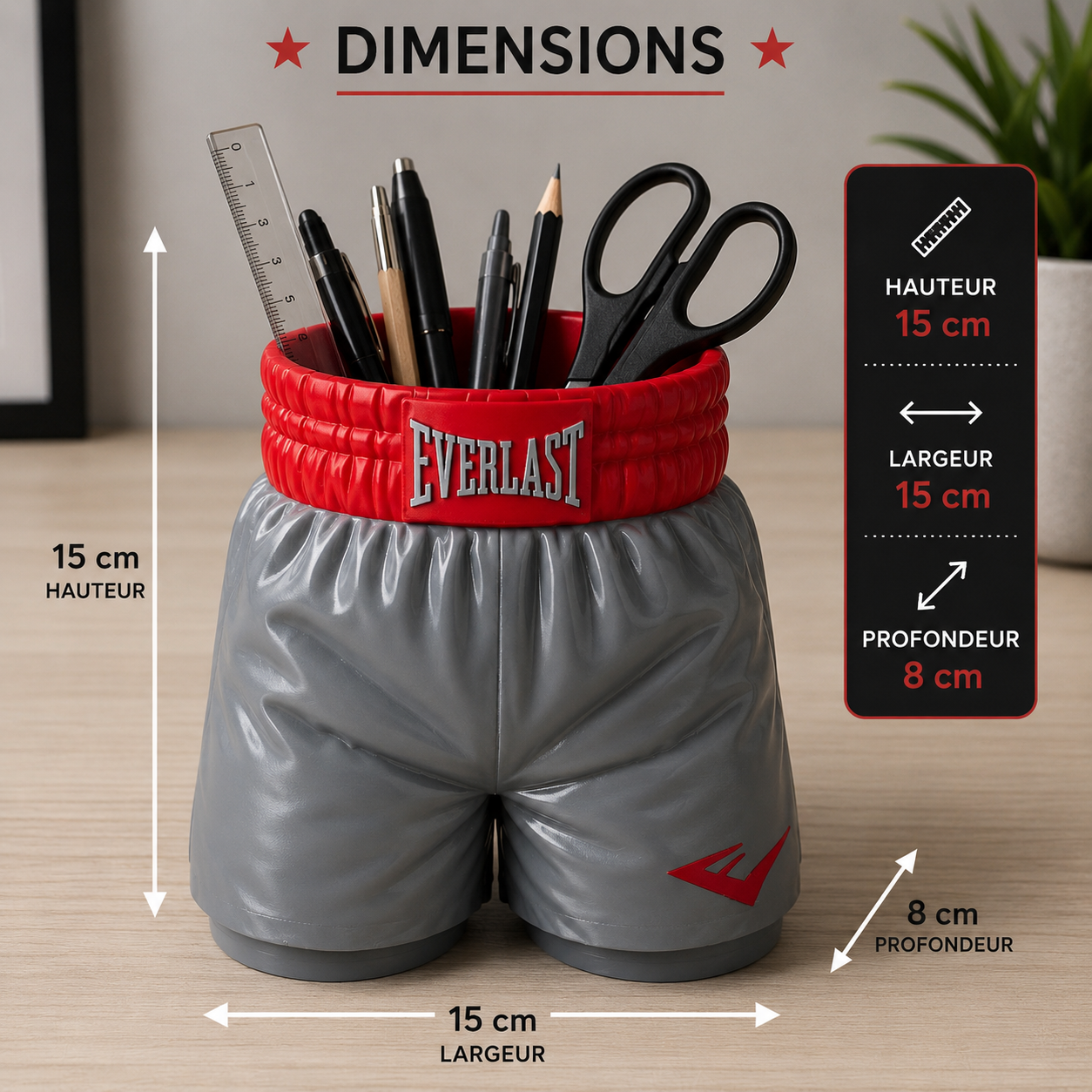 Pot à Stylos Short de Boxe – Impression 3D