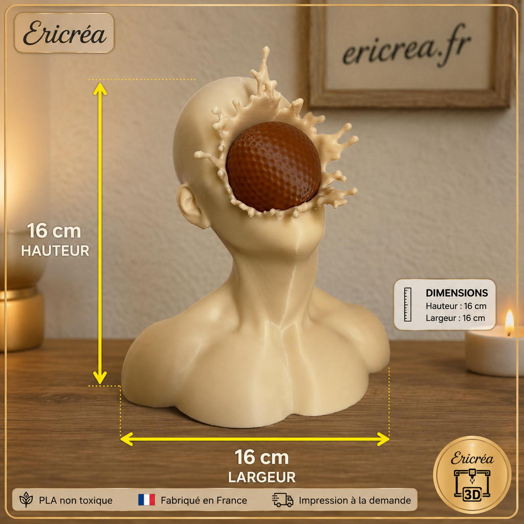 Buste “Impact” – Sculpture décorative 3D