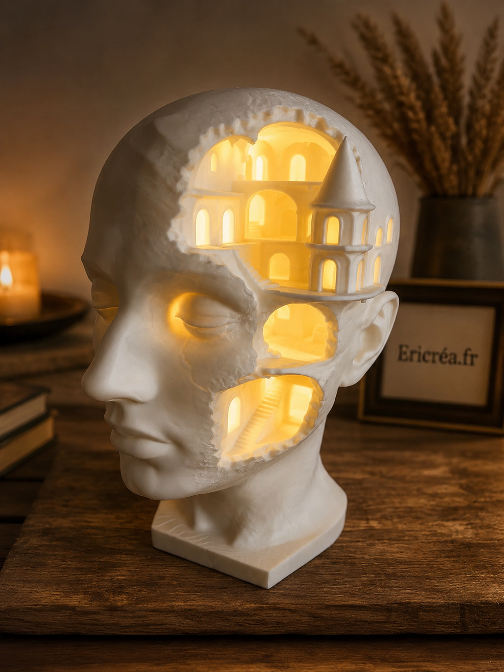 Sculpture Tête Lumineuse