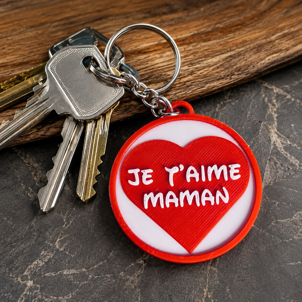 Lot Revendeur Porte-clés – « Je t'aime Maman » – 10 pièces