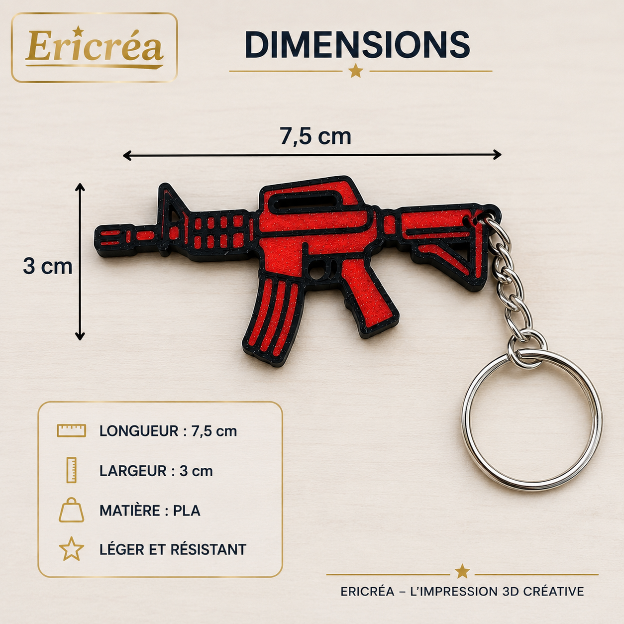 Lot Revendeur Porte-clés – Kalachnikov AK-47 – 10 pièces