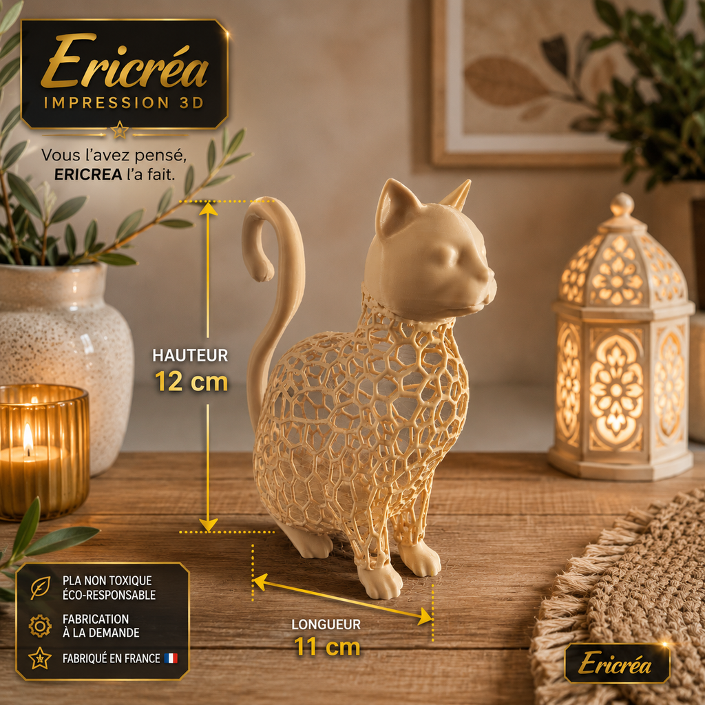 Chat Géométrique 3D – Une décoration qui attire tous les regards