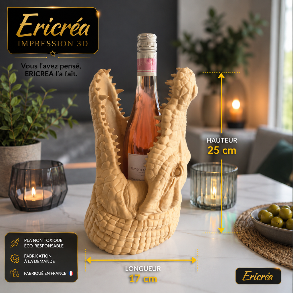 Porte-bouteille Crocodile 3D – L’alliance du design et de l’originalité