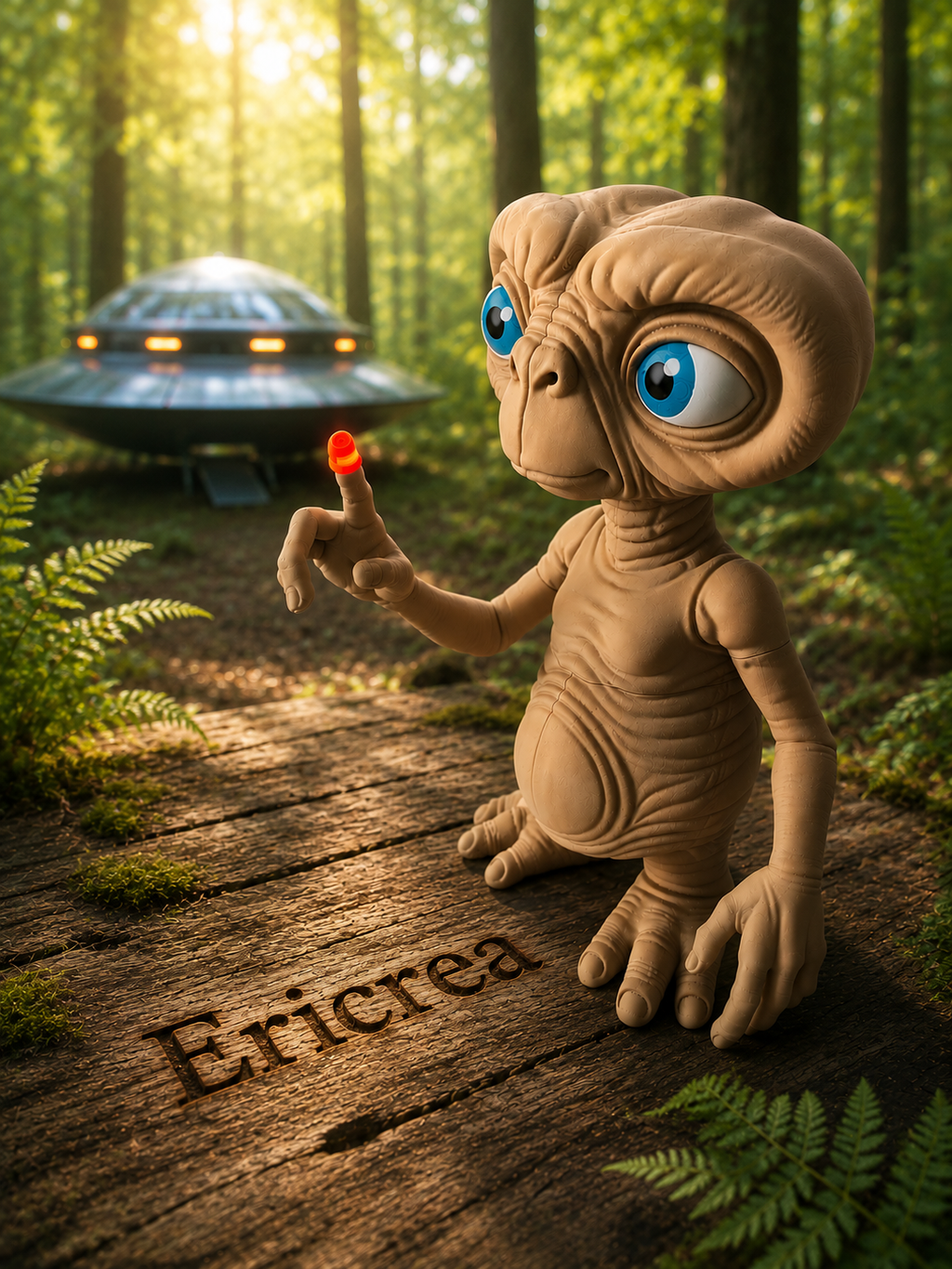 Figurine E.T. l’Extraterrestre XXL – 40 cm – Doigt lumineux