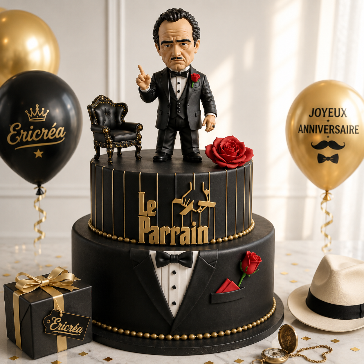 Figurine Le Parrain – Décoration de gâteau à conserver