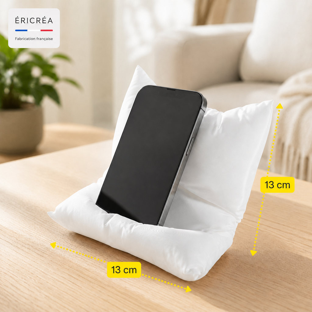 Support téléphone en forme de coussin douillet