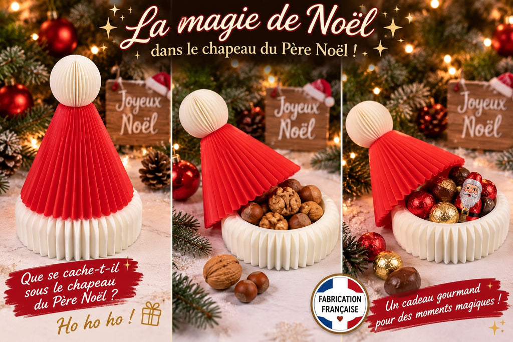 Boîte décorative bonnet du Père Noël rouge et blanc — vue 4