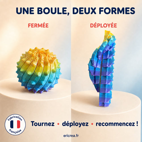 La Boule Métamorphose en positions fermée et déployée