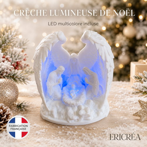 Crèche de Noël lumineuse ERICRÉA, LED multicolore incluse