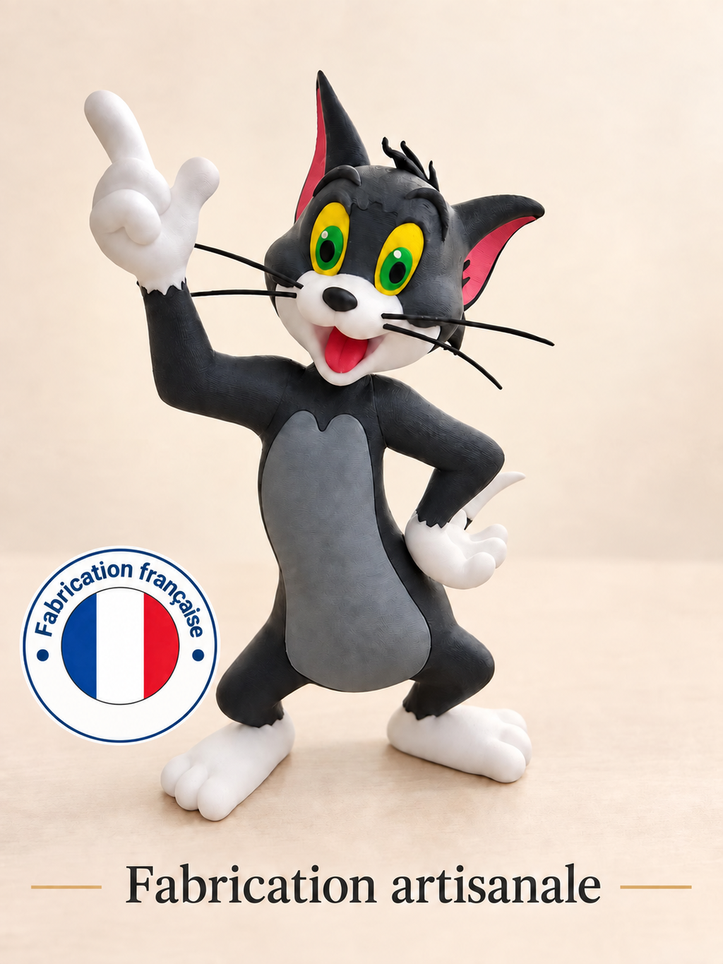 Figurine décorative de chat fabriquée en France, vue principale