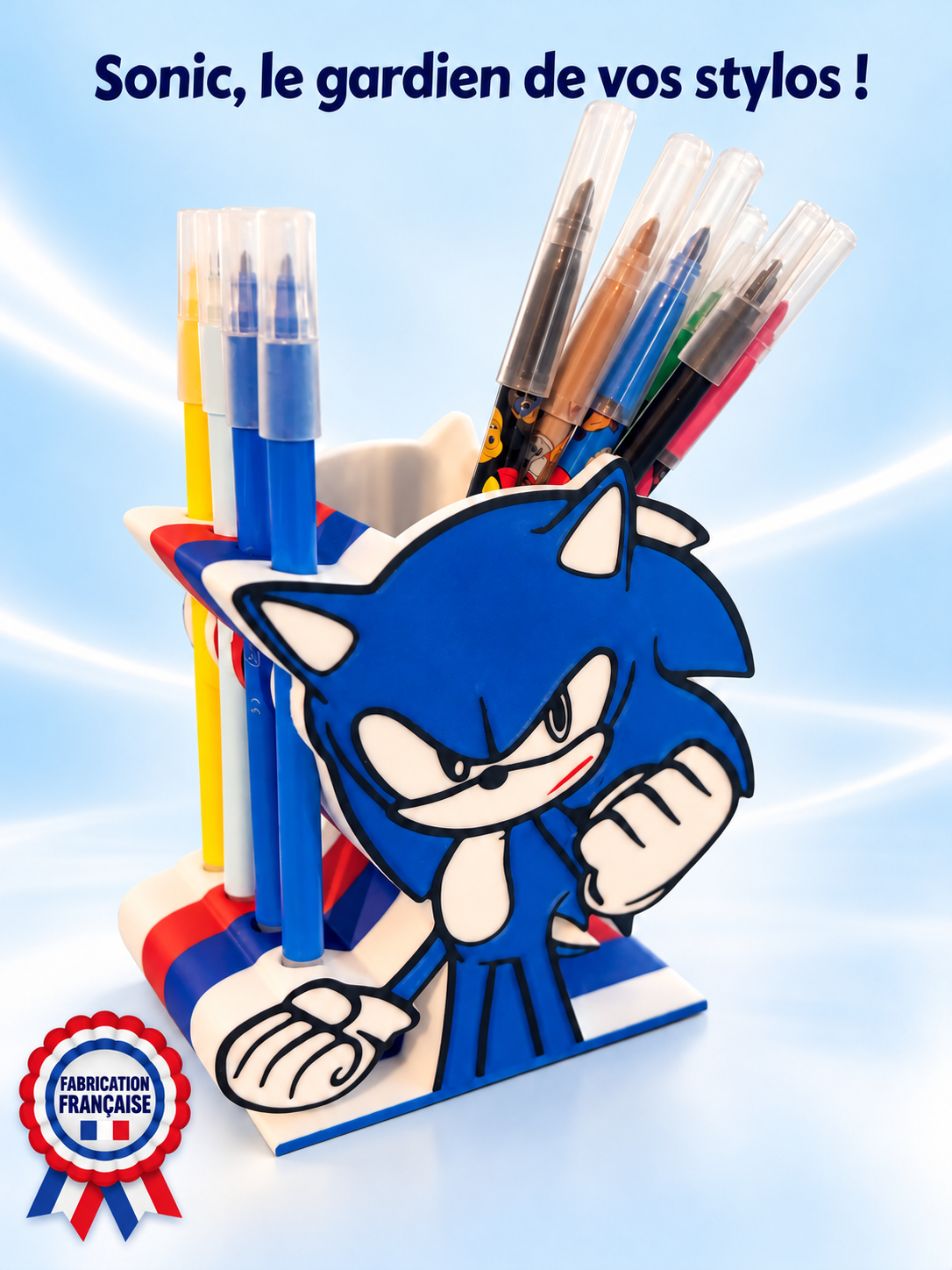 Porte-stylos Sonic, vue de côté, fabrication française