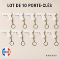 Lot Revendeur Porte-clés – Pistolet blanc – 10 pièces