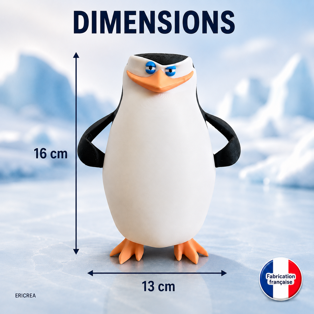 Dimensions figurine pingouin 16 centimètres sur 13 centimètres