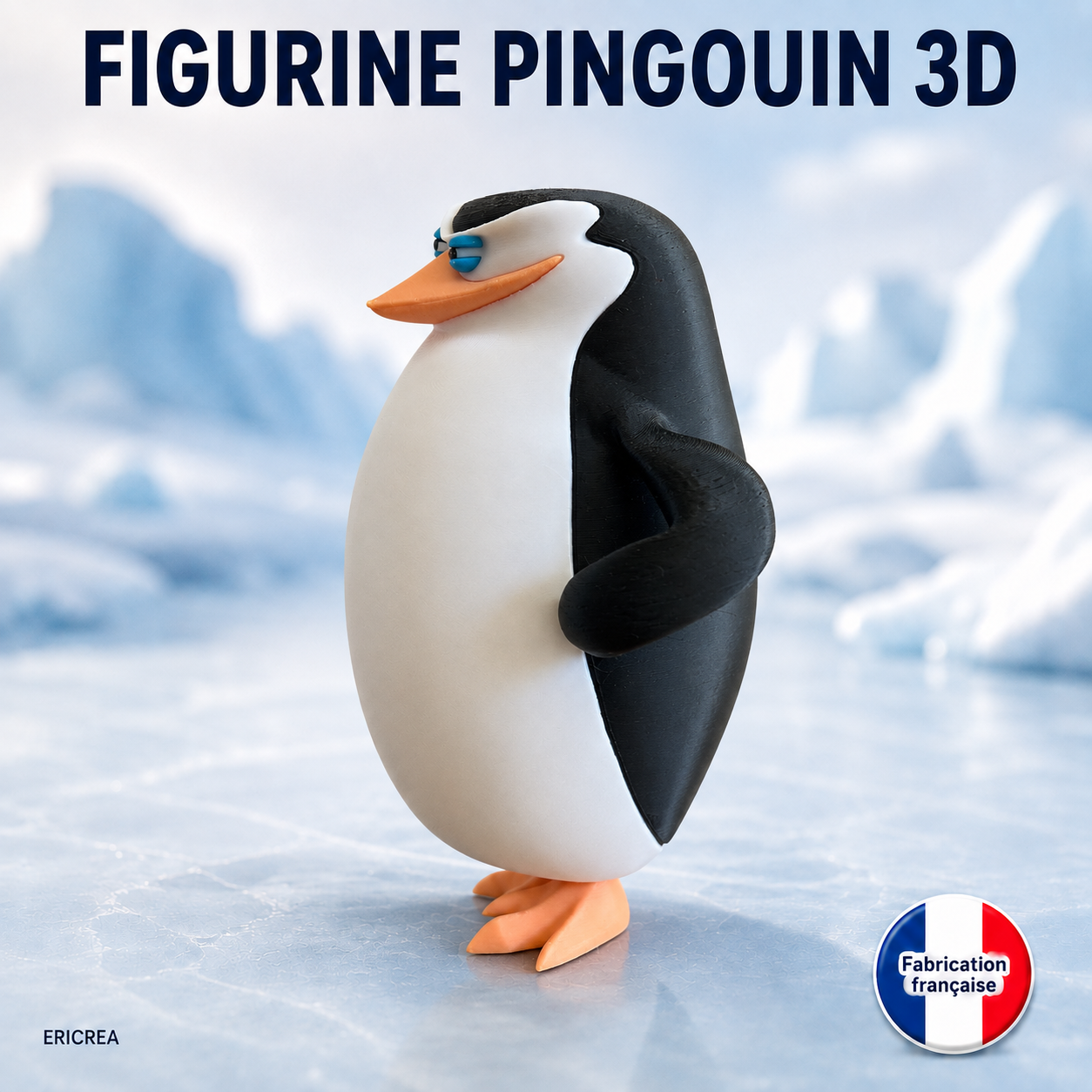 Figurine inspirée des Pingouins de Madagascar 16 cm vue de profil