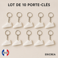 Lot de 10 porte-clés basket blanche ERICREA – fabrication française