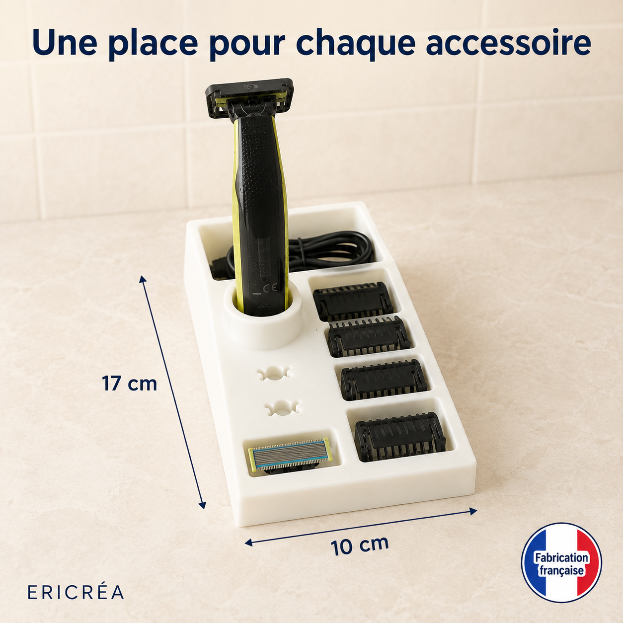 Organisateur pour rasoir dimensions 17 x 10 cm