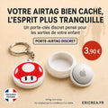 Porte-AirTag discret champignon rouge et blanc, AirTag non inclus