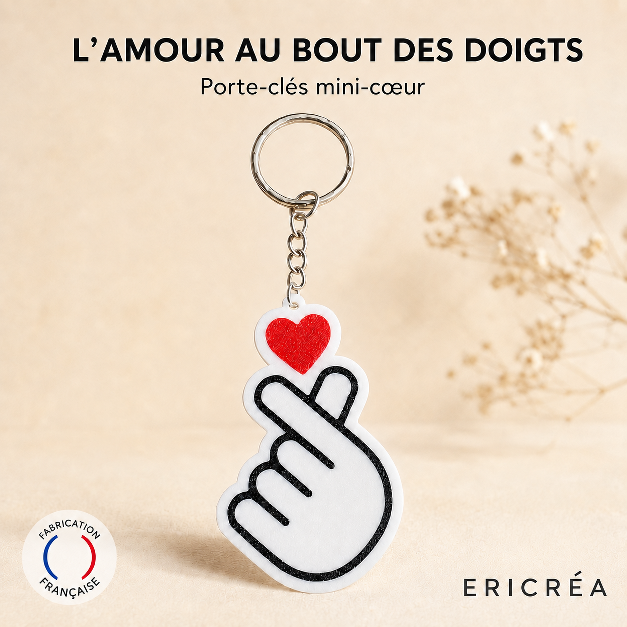 Porte-clés L’amour au bout des doigts – Ericréa