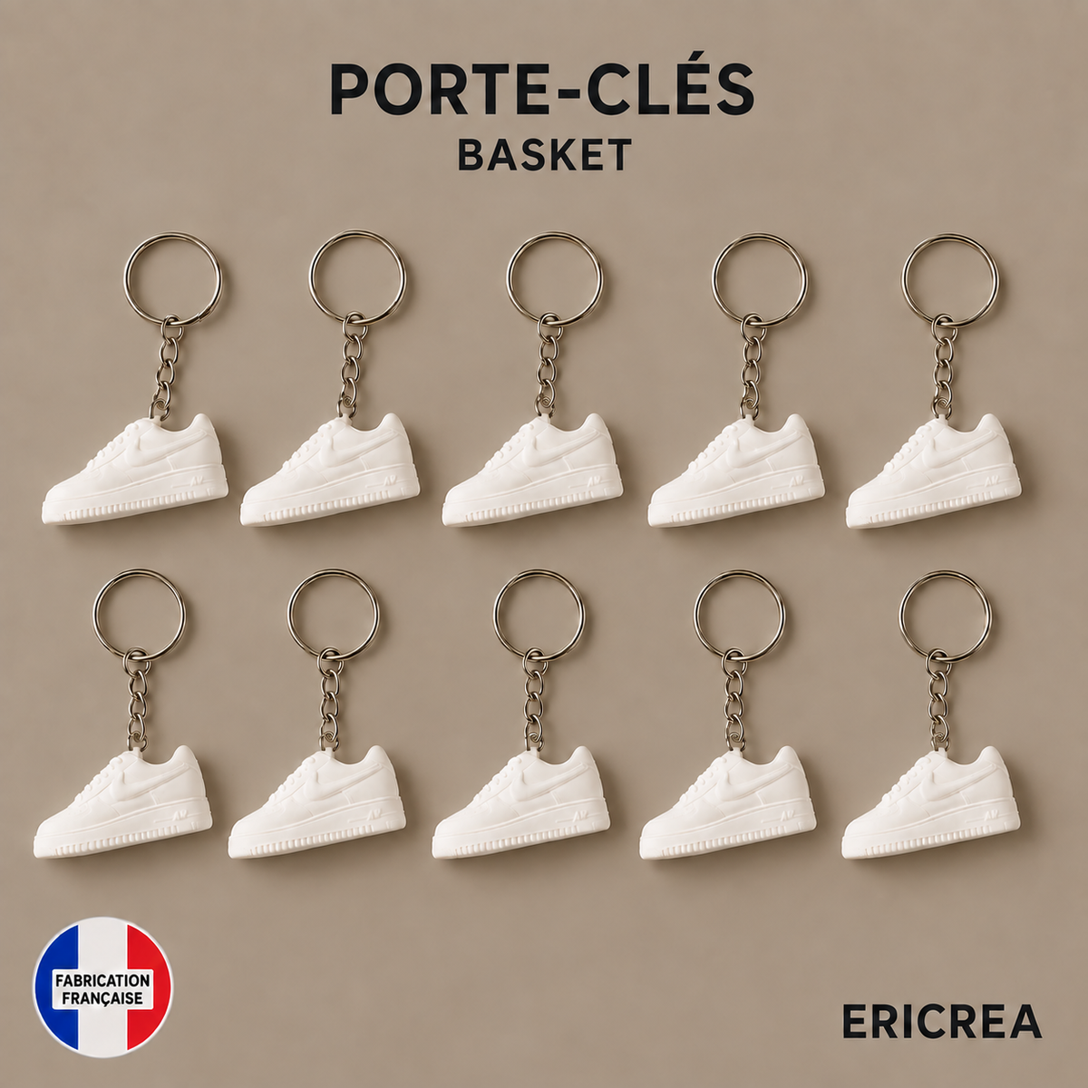 Porte-clés basket sur fond contrasté