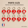 Porte-clés cœurs personnalisés avec lettres