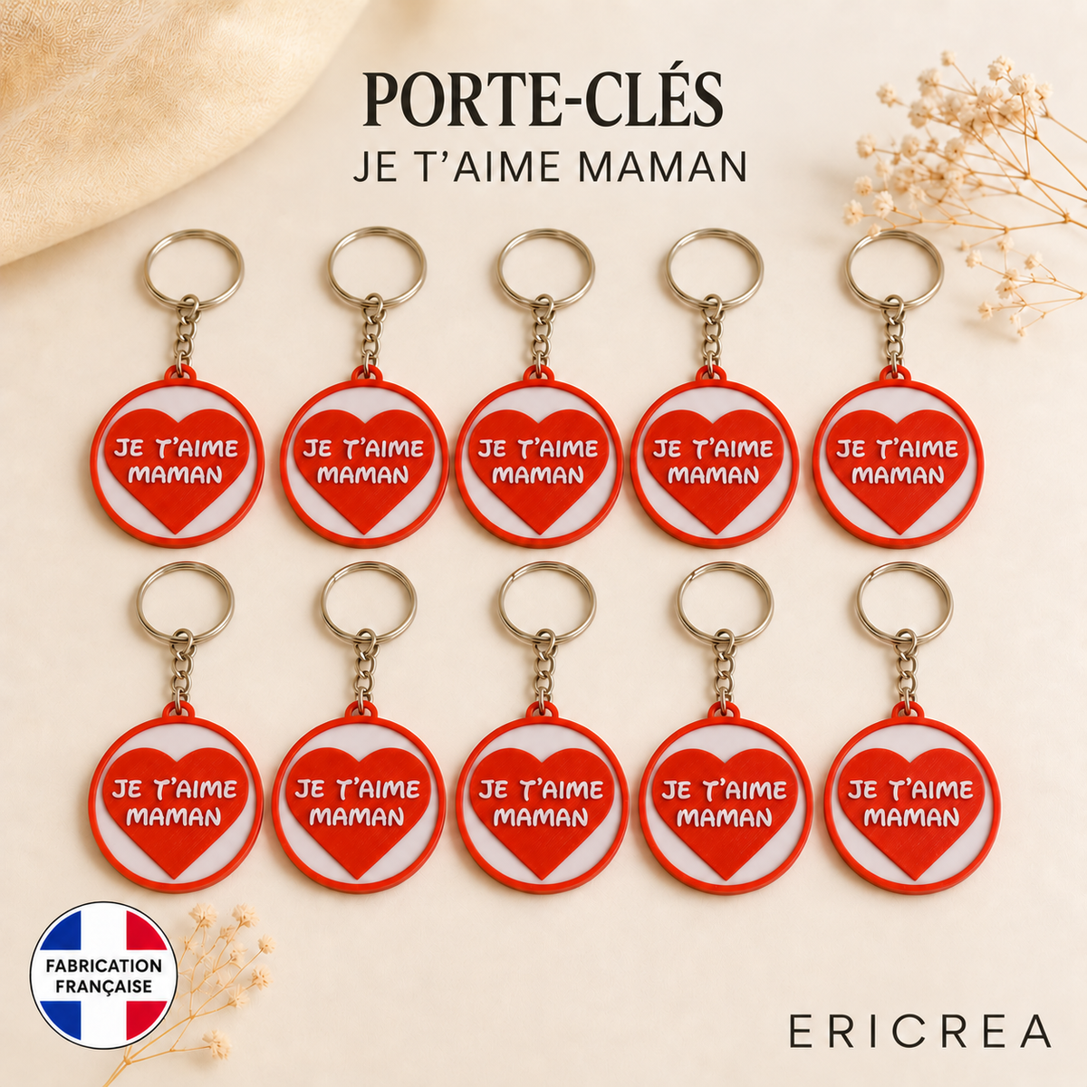 Porte-clés Je t’aime Maman