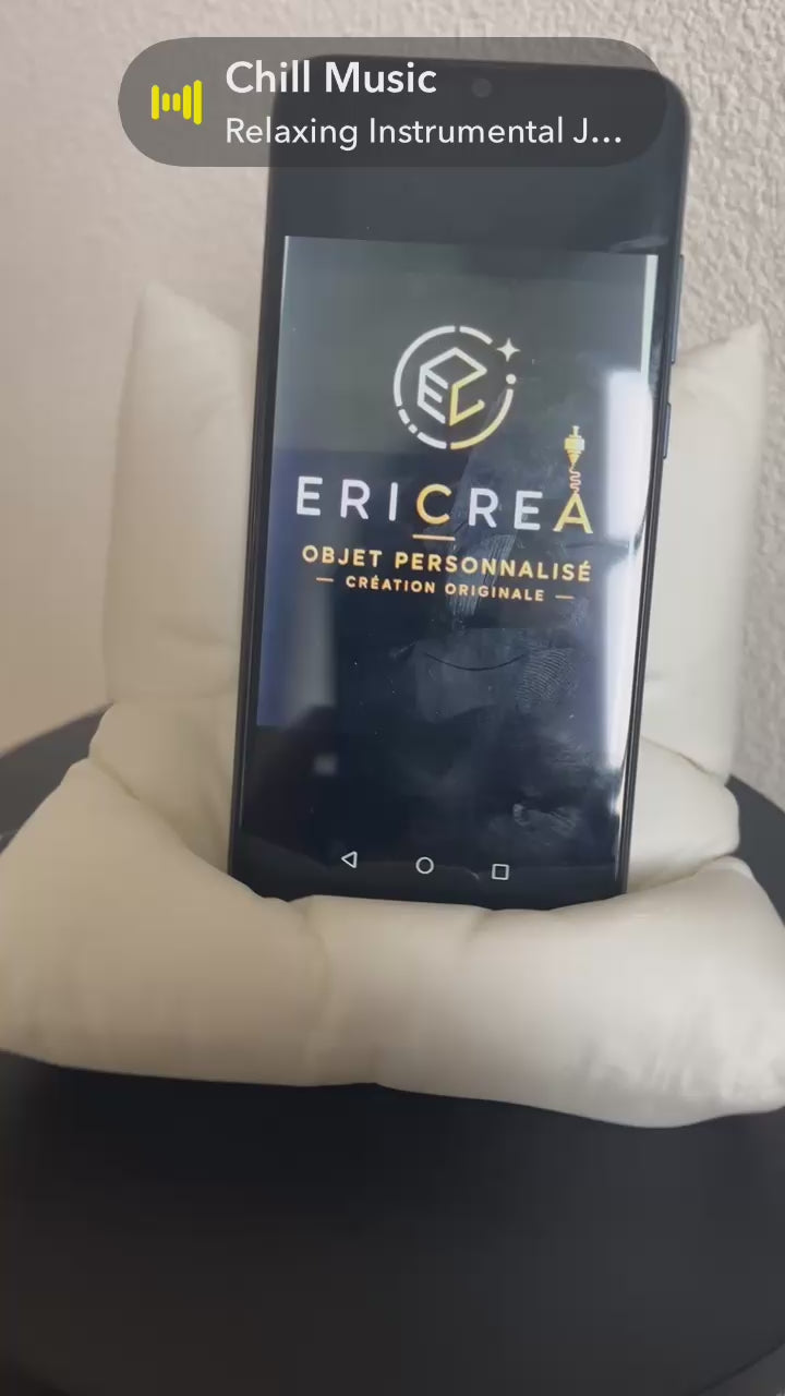 Support téléphone en forme de coussin douillet