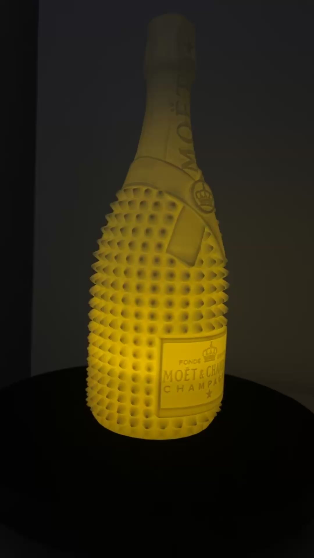 Éclat de Champagne Lumineux – Bouteille LED Décorative – Impression 3D