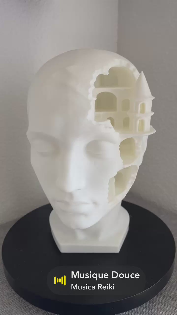 Sculpture Tête Lumineuse