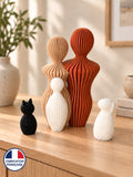Sculpture famille avec couple, enfant, chien et chat – fabrication française