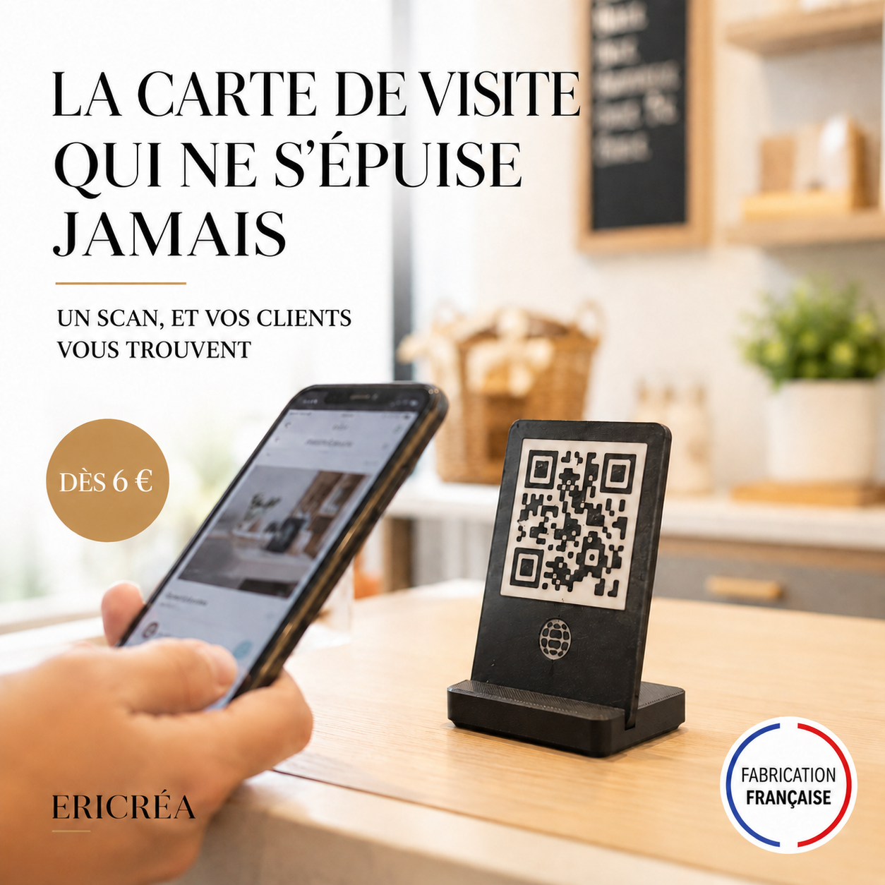 Support QR code personnalisé Ericréa dès 6 euros