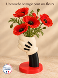 Vase main de Mickey avec coquelicots, fabrication française à Eyguières