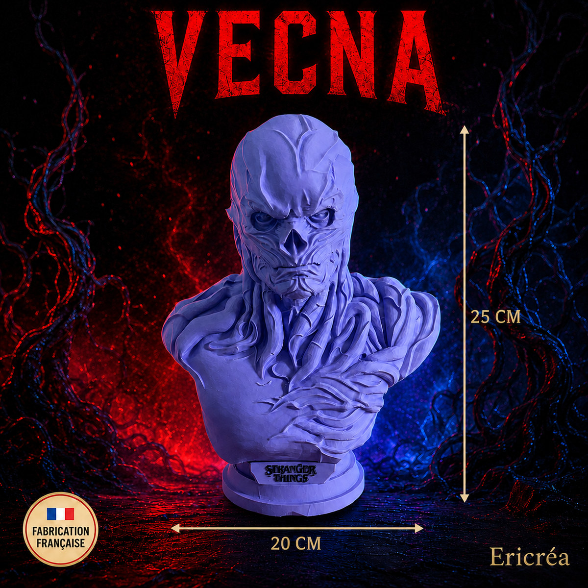 Dimensions du buste Vecna Ericréa : 25 cm de haut et 20 cm de large